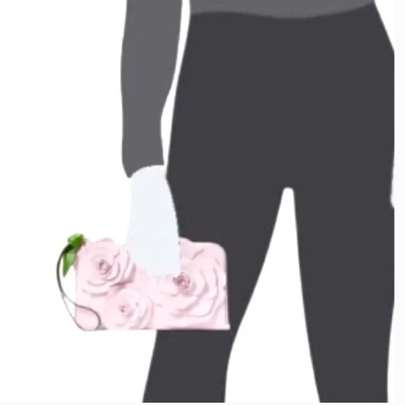 kate spade 3D Floral Flower Medium L Zip Wristlet Pale Amethyst NWT - Picture 7 of 7